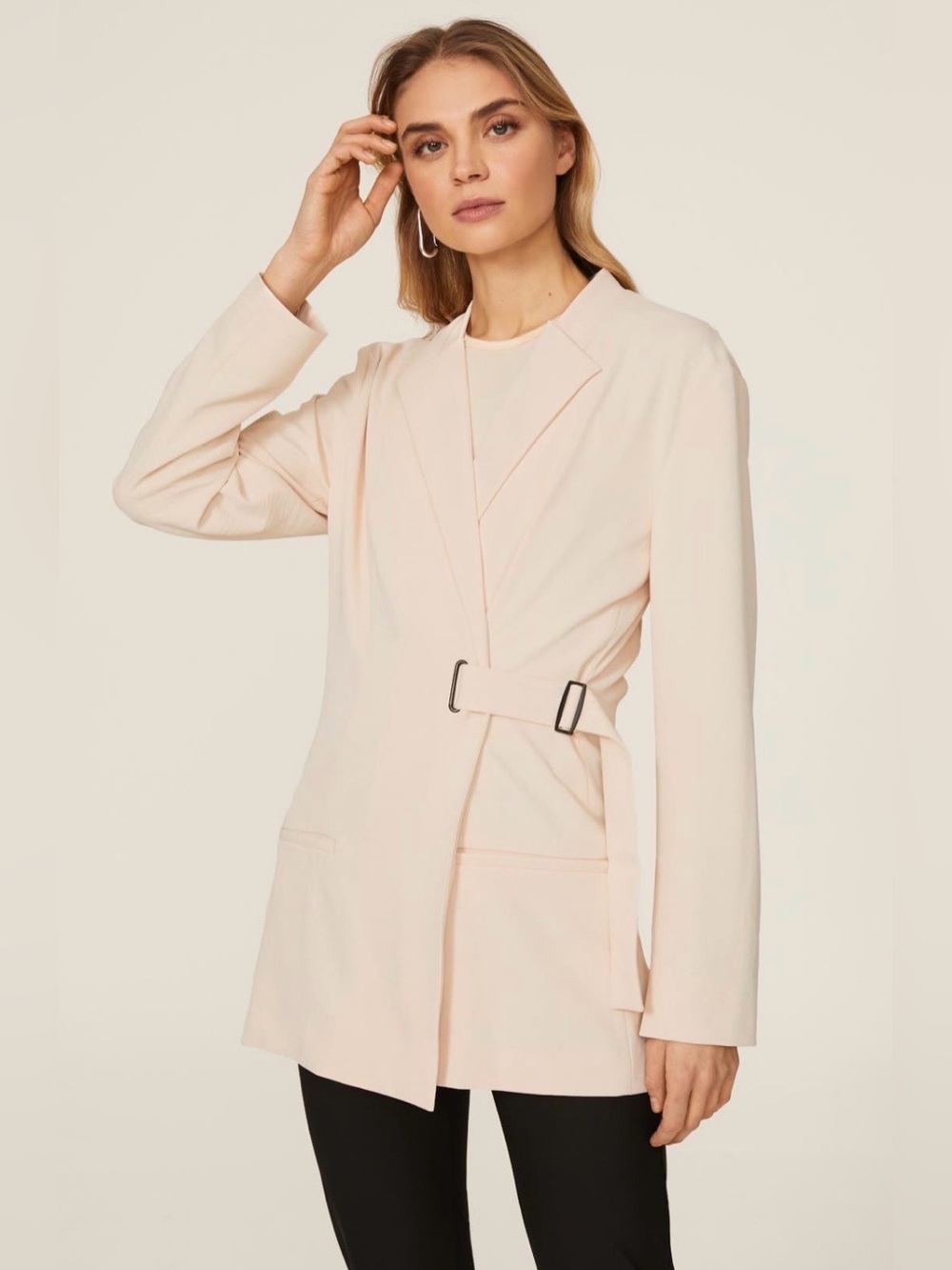 Y-3~Off-White Asymmetrical Belted Blazer~Size Small~$330~